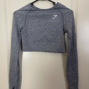 VITAL SEAMLESS 2.0 LONG SLEEVE CROP TOP - GREY